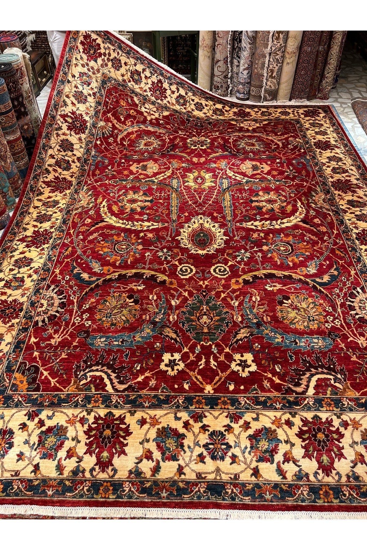RD RAMAZAN DAG Hand Rug Art Hand-Woven Afgan Rug Agac Classic Design Size 412x305. - MALLTURK
