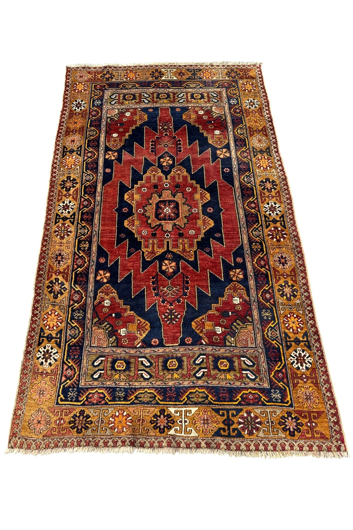BURAK Rug Hand-Woven Antique 140 Yasinda ZILE Rug 130x230 Natural Dye Basyapit Rug - MALLTURK