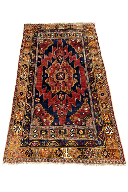 BURAK Rug Hand-Woven Antique 140 Yasinda ZILE Rug 130x230 Natural Dye Basyapit Rug - MALLTURK