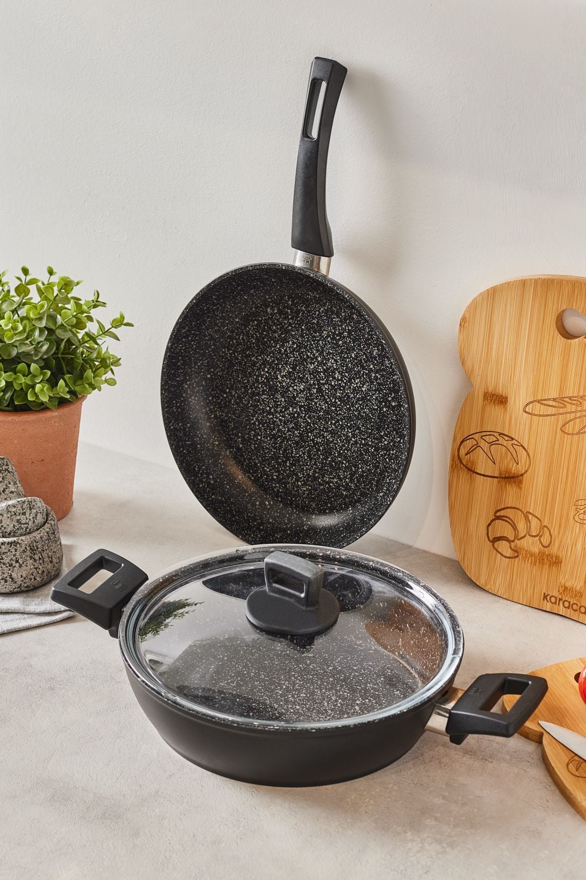 Karaca Biogranit Power 3 Piece Frying Pan Cookware Set - MALLTURK