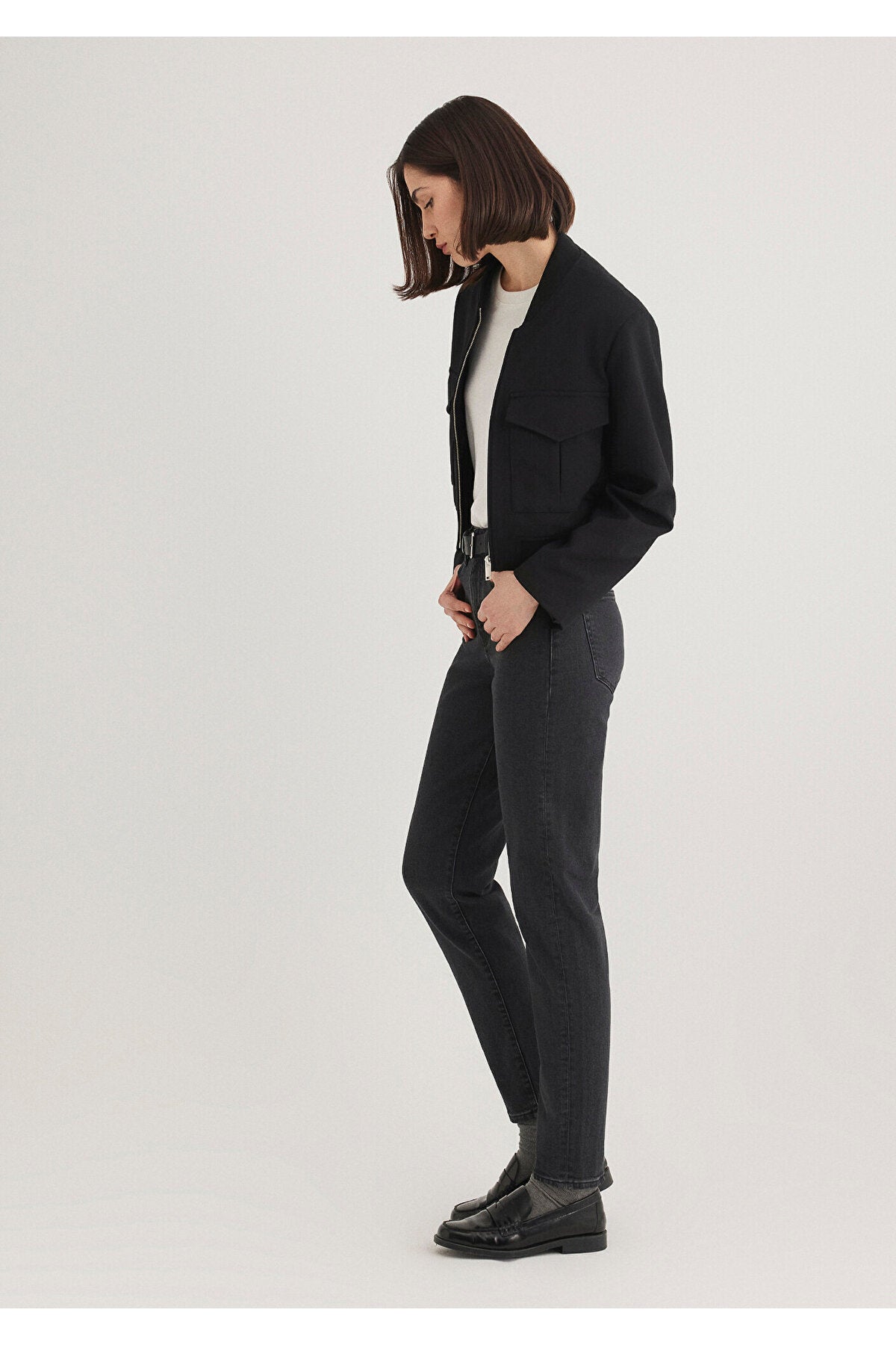 Cindy Real Mavi Dark Grey Jeans 100277-35250 - MALLTURK