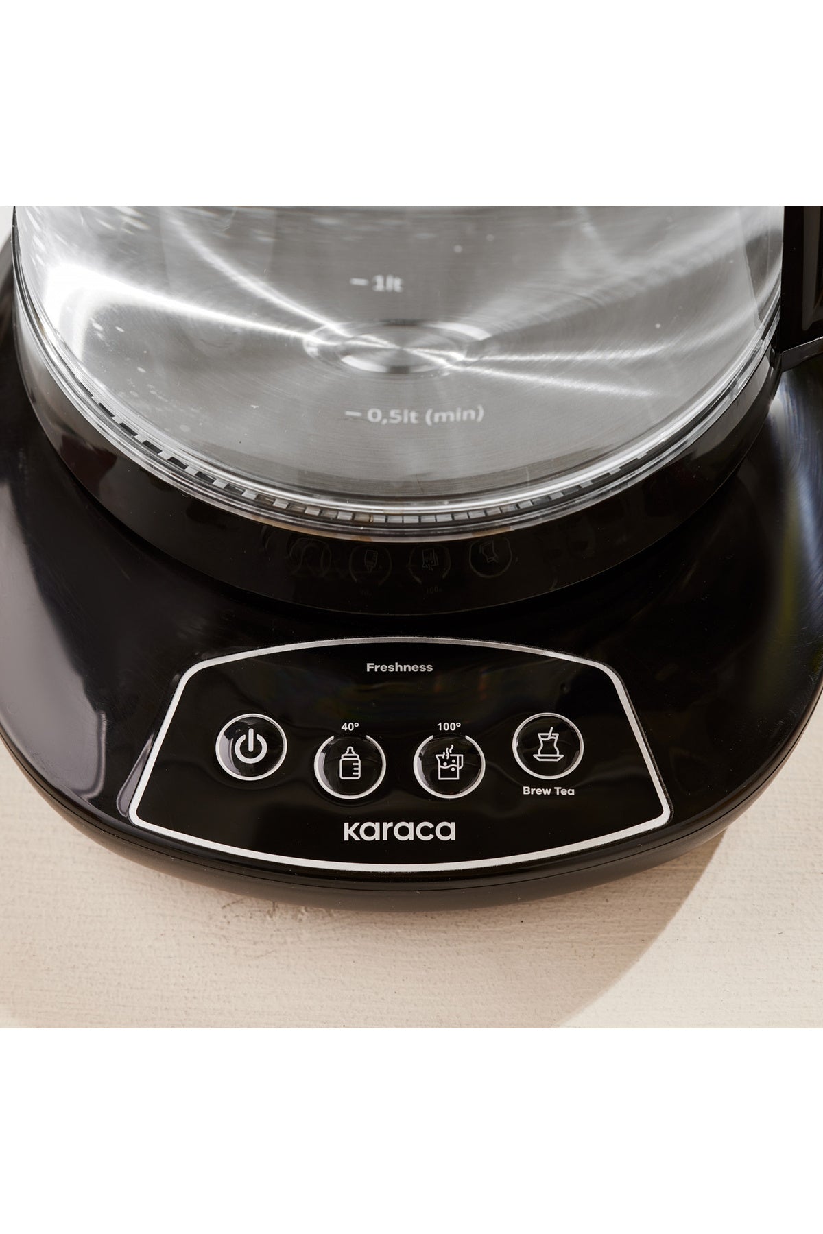 Karaca Tea Lover 3-in-1 Talking Glass Tea Maker, Water Heater and Baby Formula Water Preparer 1700W Black - MALLTURK