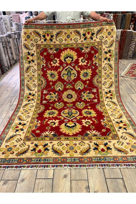 RD RAMAZAN DAG Hand Rug Art Hand-Woven Afgan Rug Cotton Base Wool Weave olup Natural Dye Size 2.37x1.80 - MALLTURK