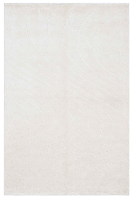 Naar Hali Nepal 3505 White Modern Handwoven Bamboo Carpet 120x180 - MALLTURK