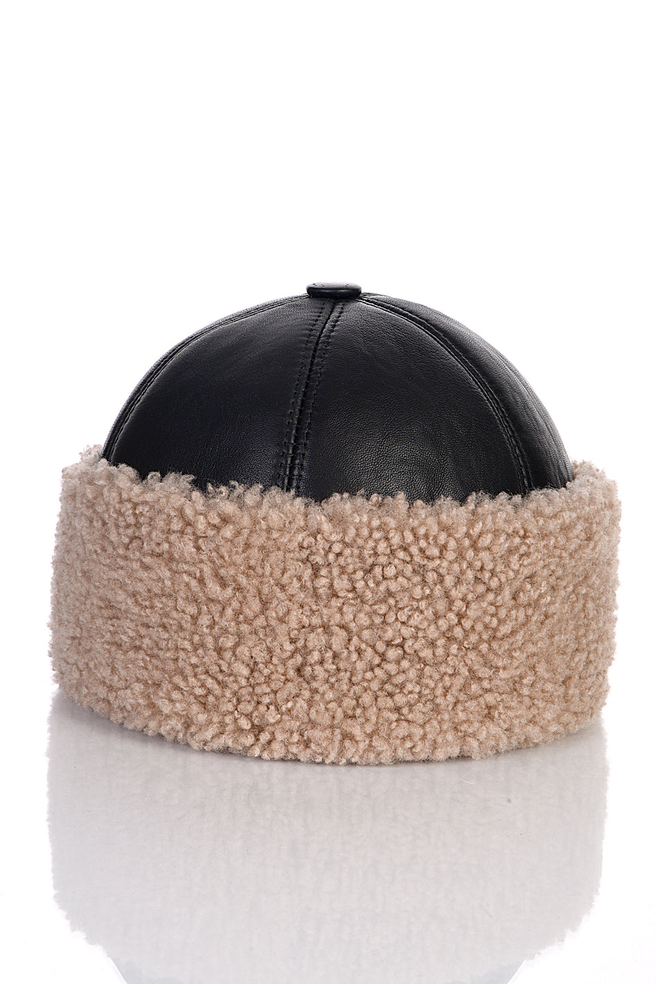 Fubileather Men's Leather Hat | Genuine Lambskin | Fur Lining |