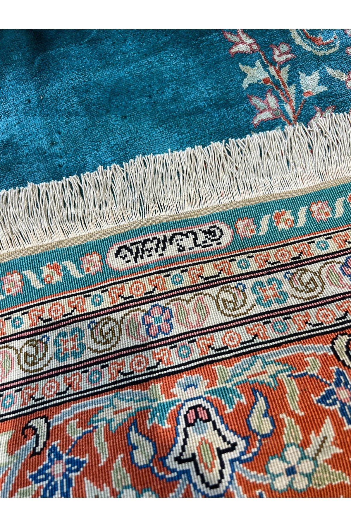 RD RAMAZAN DAG Hand Rug Art Hand-Woven Kayseri Cinar Pure Silk Rug Signed Collector Piece Size 280x173