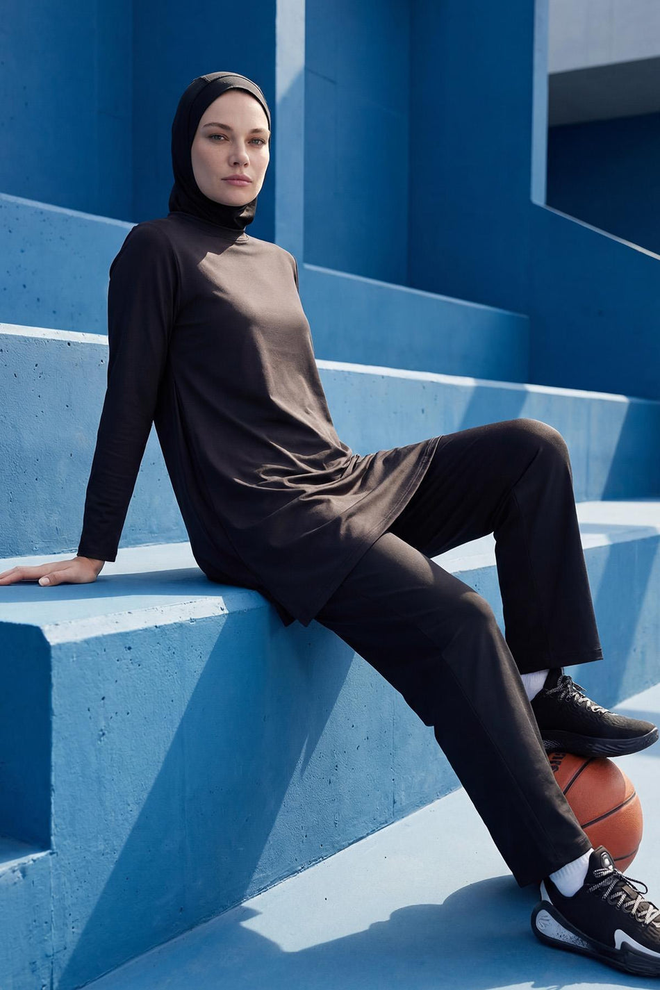 Hasema Active H-Per Fit Schwarzes Hijab-Trainingstop ACT-29