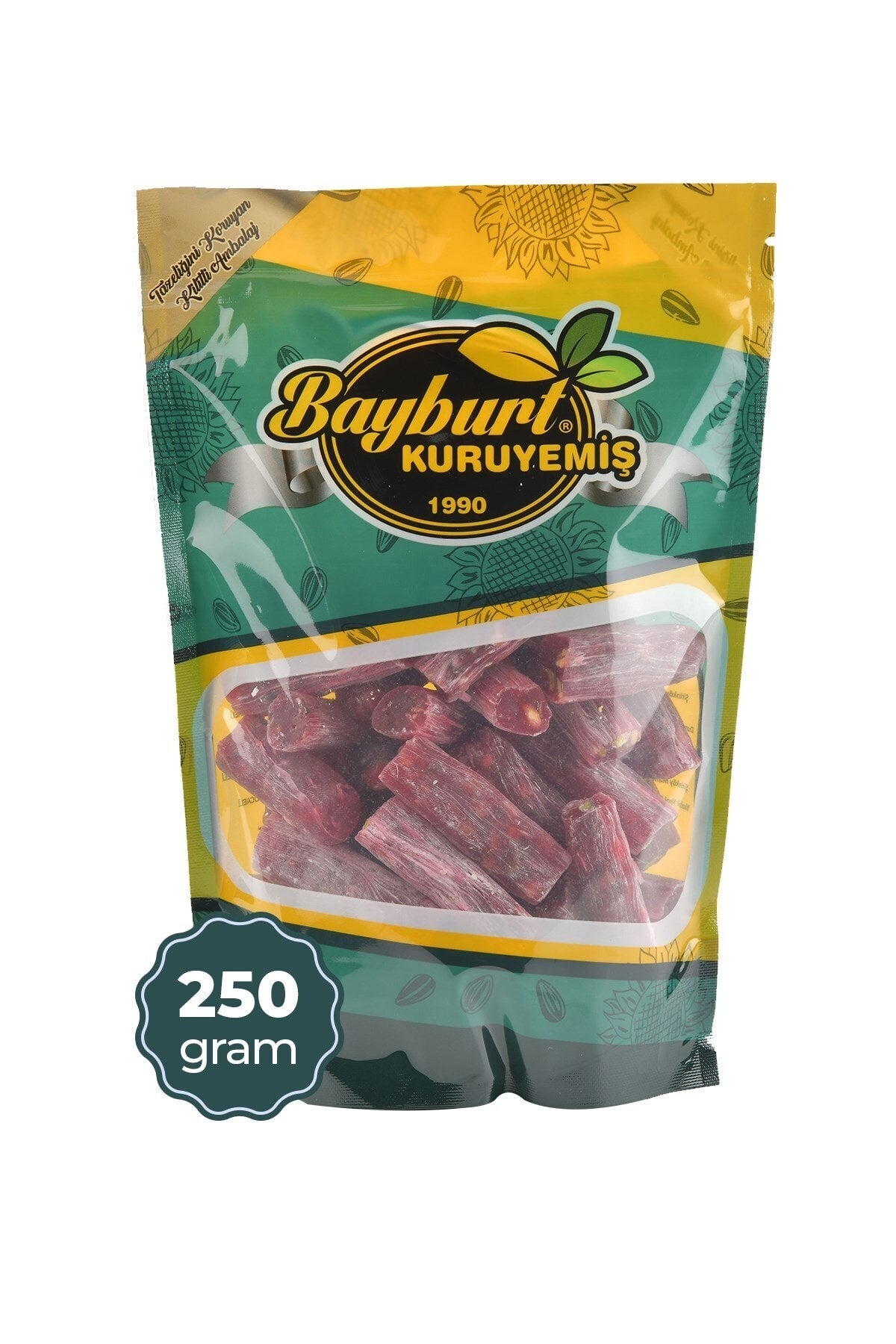 Bayburt Kuruyemis Pomegranate Flavored Pistachio fitil Turkish Delight 250 g - MALLTURK