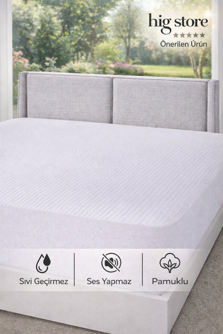 Hig Store Waterproof Cotton Fitted Mattress Protector - MALLTURK