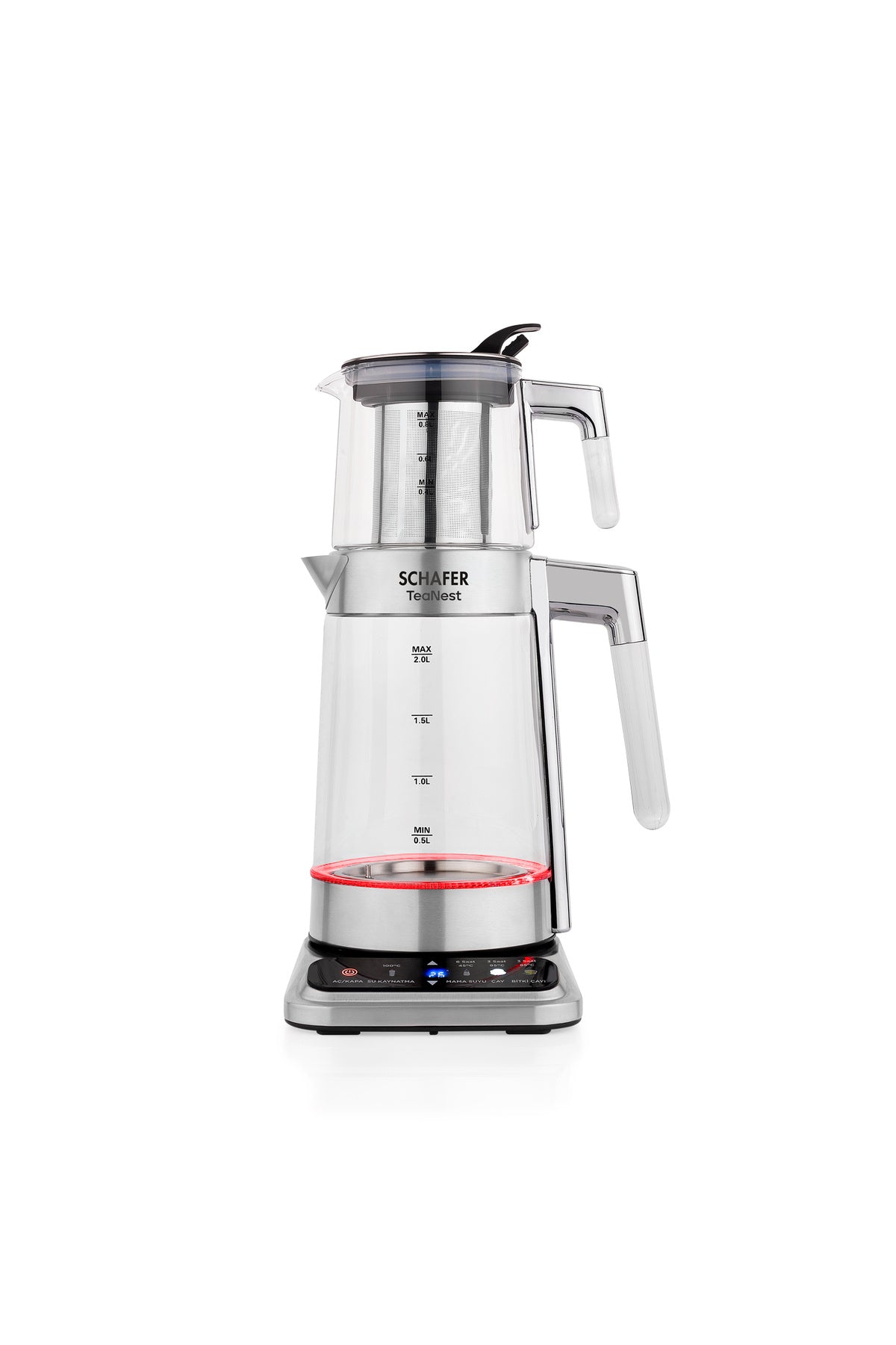 Schafer TeaNest Digital Glass Tea Maker - Stainless Steel - MALLTURK