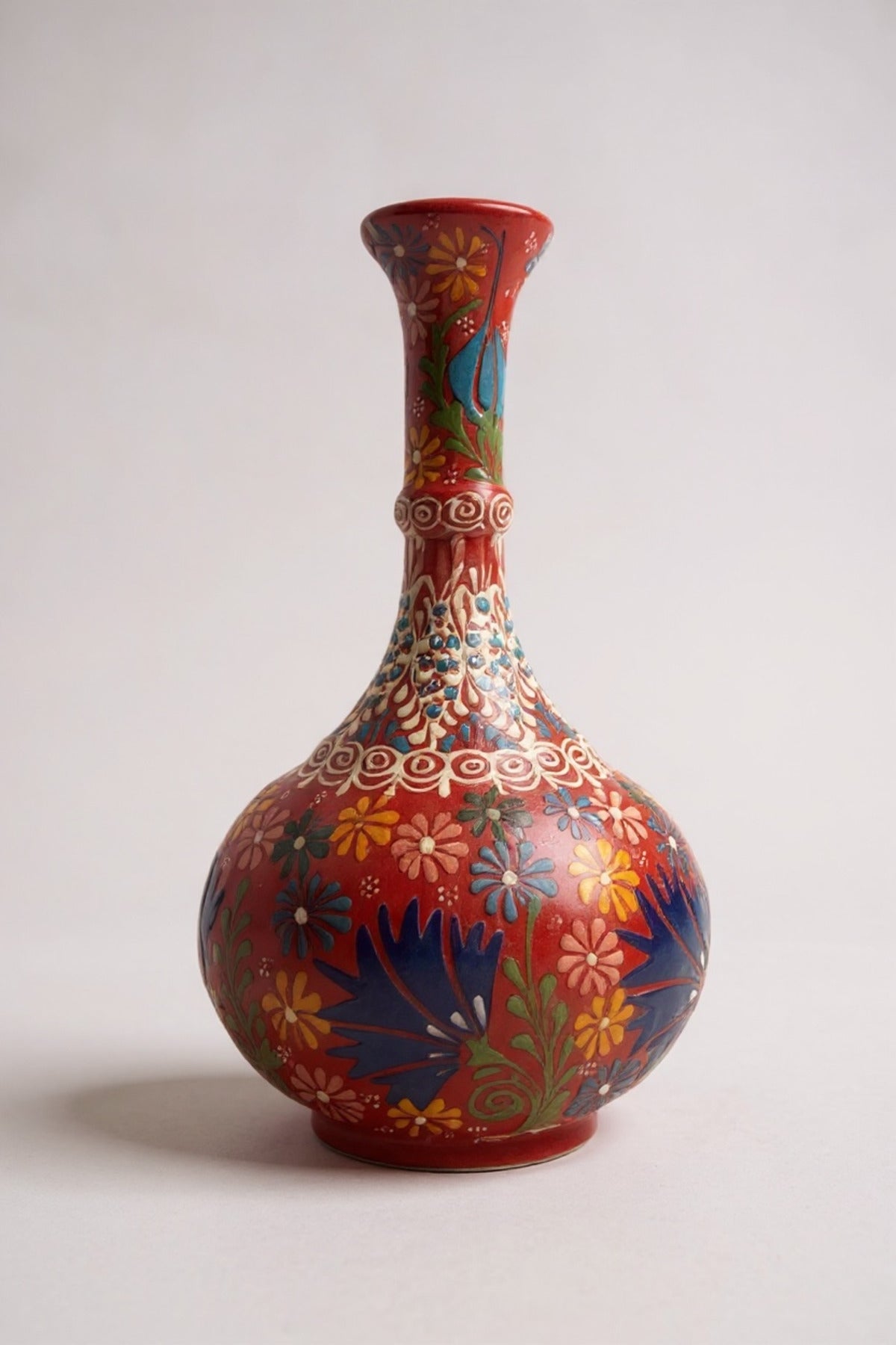 STORESZA Handmade 30cm Teardrop Shaped Ceramic Vase – Kutahya Ceramic Decorative Vase - MALLTURK