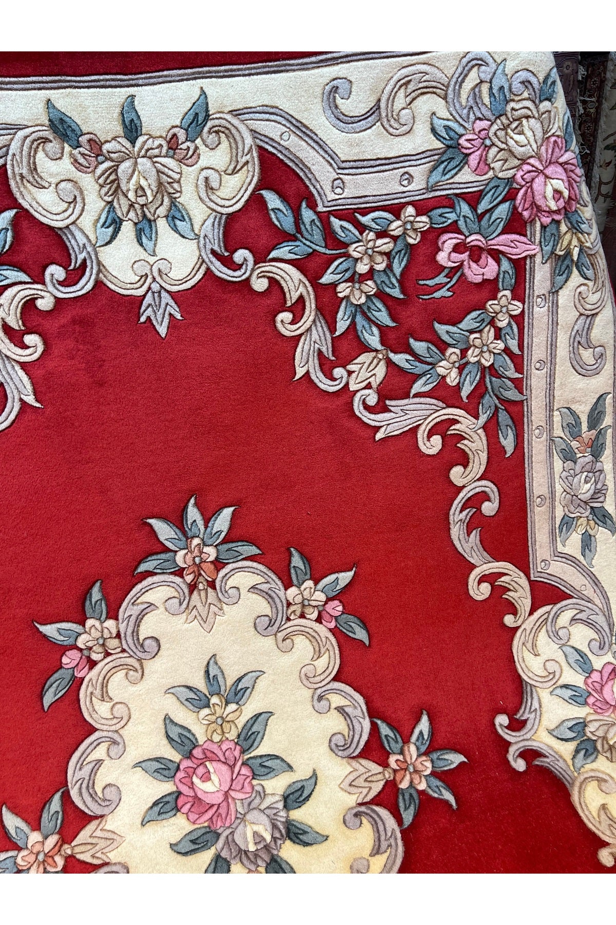 RD RAMAZAN DAG Hand Rug Art Hand-Woven Embossed Chinese Rug Premium Quality Wool Weave Red Color Size 240x170 - MALLTURK