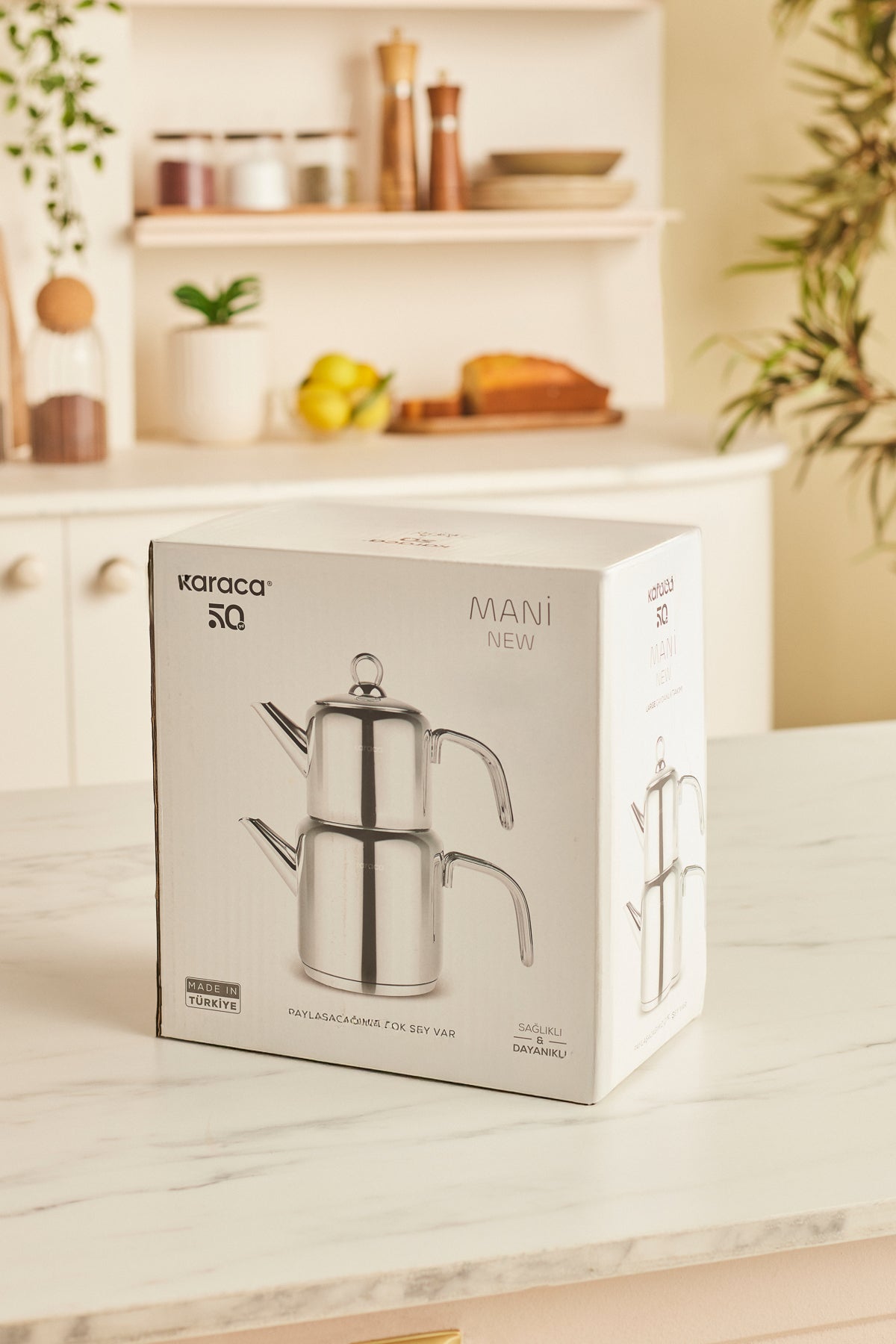 Karaca New Mani Midi Size induction Base Teapot Set - MALLTURK