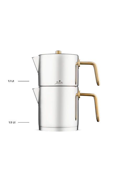 Jumbo Metalix Titanium Gold induction Base Teapot - MALLTURK