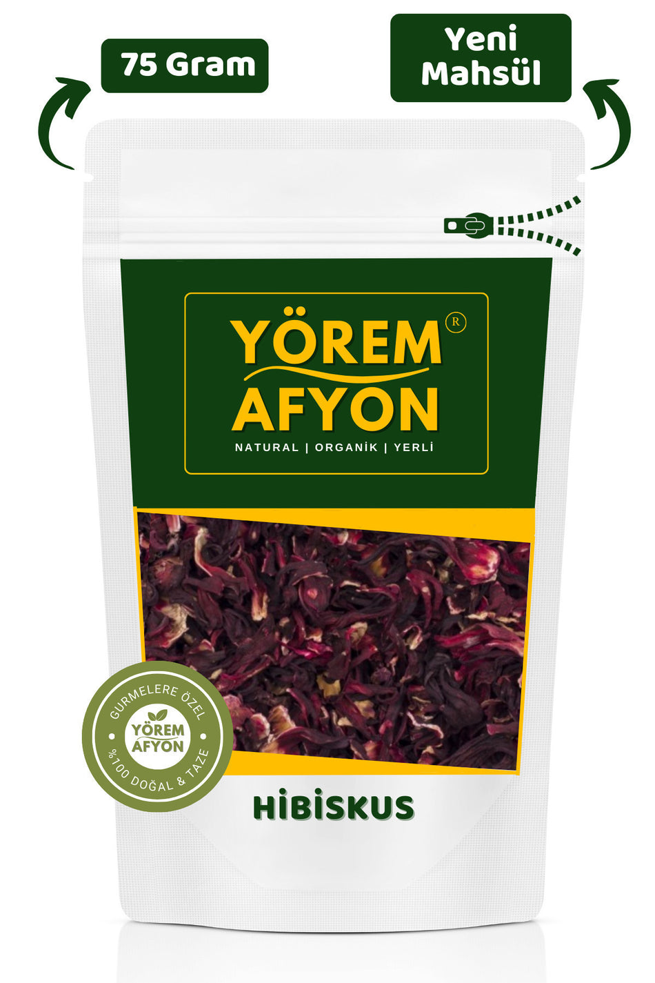 Gulcehre Yorem Afyon Soft Aromatic Healing Powerhouse Hibiscus, Marshmallow Flower, Pomegranate Rose {hibiscus Sabdariffa} | 75gr - MALLTURK