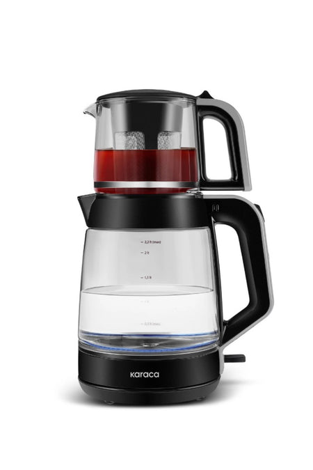 Karaca Glass Tea XL 2 in 1 Glass Tea Maker, Space Gray - MALLTURK