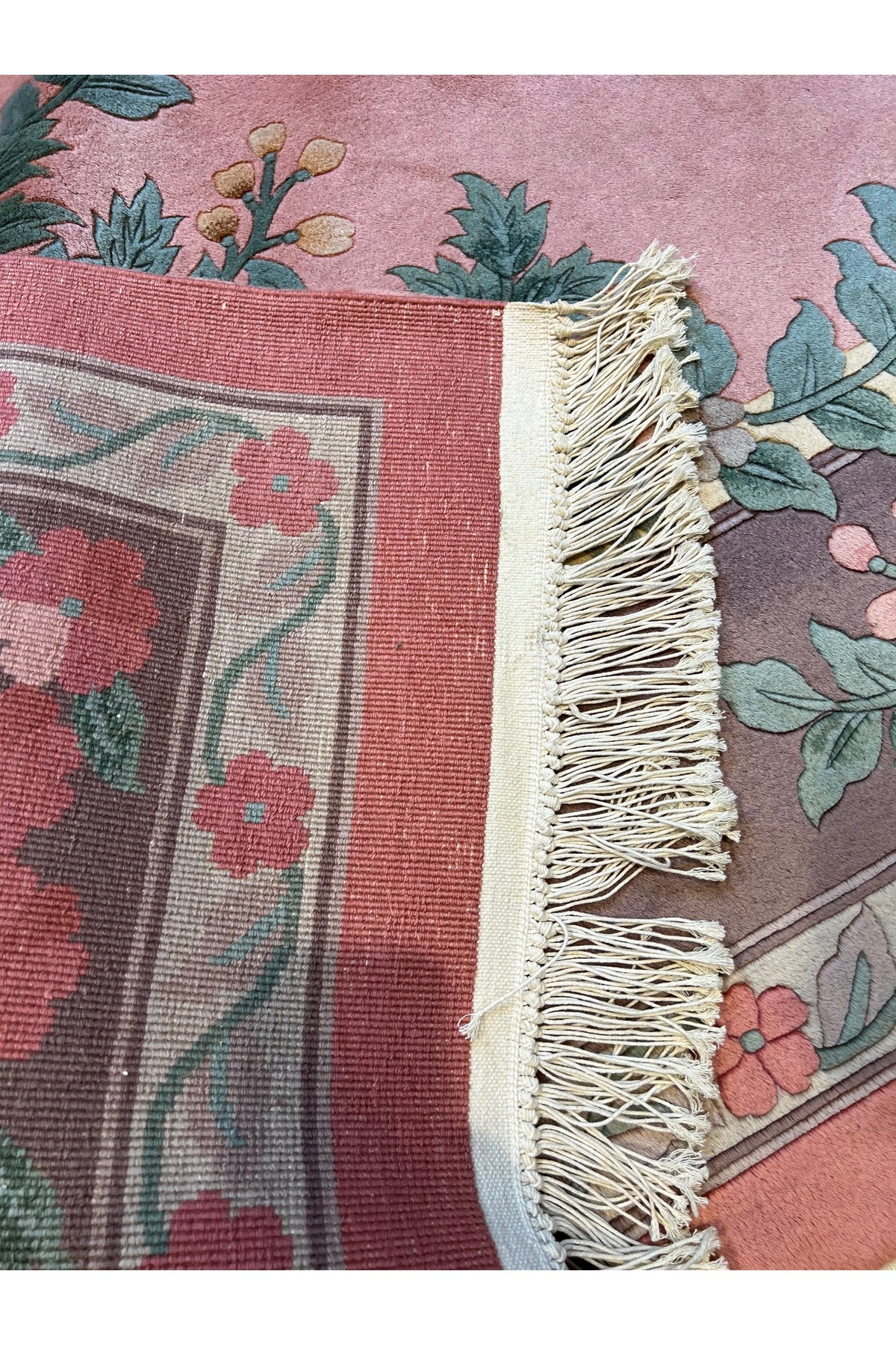 RD RAMAZAN DAG Hand Rug Art Hand-Woven Embossed Chinese Rug Premium Quality Pink Color Size 340x240 - MALLTURK
