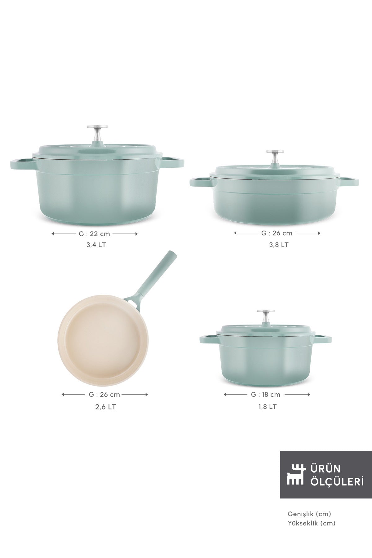 Karaca Swiss Crystal Neocast 7 Piece Cast Cookware Set Yesil 2 Adet Firin Eldiveni