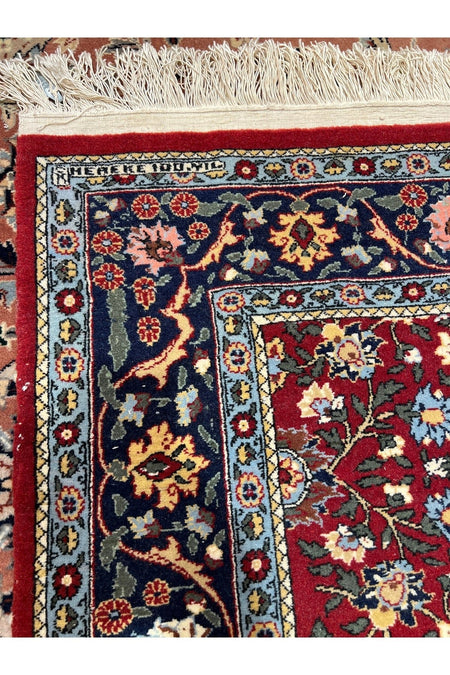 RD RAMAZAN DAG Hand Rug Art Hand-Woven Sumerbank Hereke Rug Signed Seven Mountains Flower Design Size 190x150 - MALLTURK