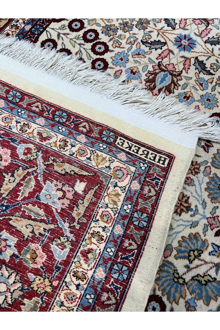 RD RAMAZAN DAG Hand Rug Art Hand-Woven Sumerbank Hereke Rug Signed Seven Mountains Flower Premium Quality Size 300x200 - MALLTURK