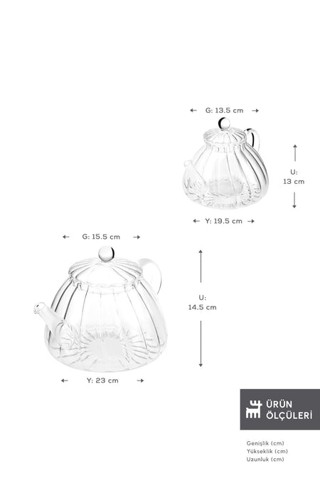 Karaca Lori Borosilicate Glass Mini Teapot - MALLTURK