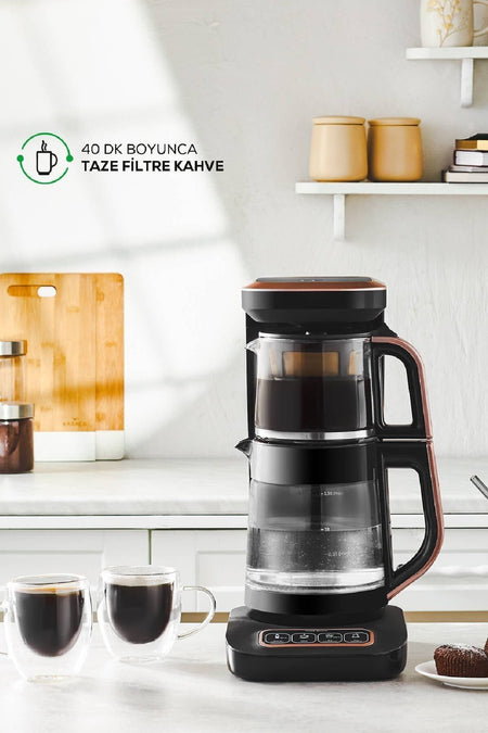 Karaca Tea Lover Robotea Pro Connect 4 in 1 Talking Glass Tea Maker Rosegold - MALLTURK