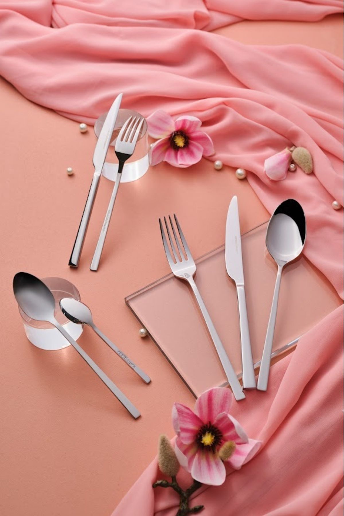 Karaca serenity elegance 84 Piece 12 Place Setting Flatware Set Boxed - MALLTURK