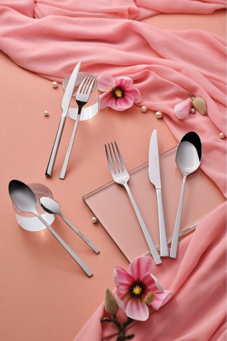 Karaca serenity elegance 84 Piece 12 Place Setting Flatware Set Boxed - MALLTURK