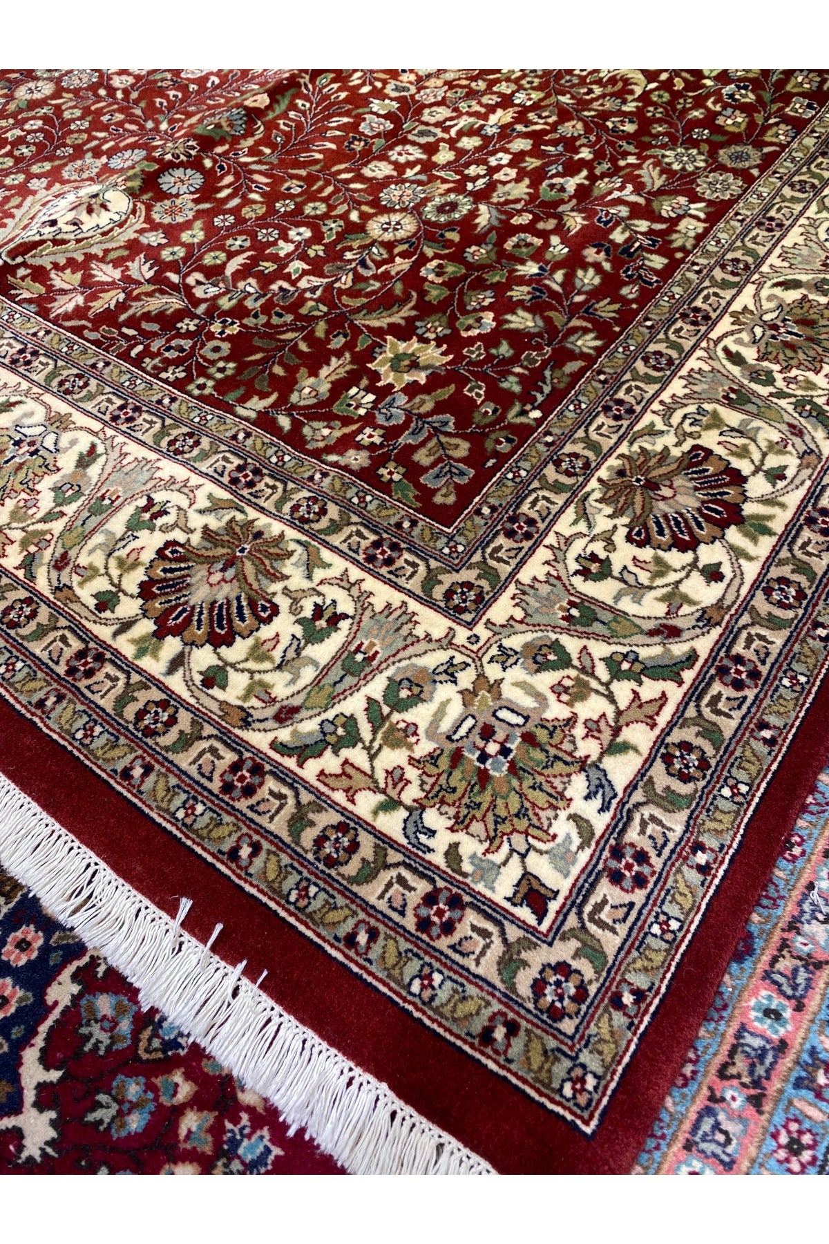 RD RAMAZAN DAG Hand Rug Art Hand-Woven Indian Hereke Rug Cotton Fringe with New Zealand Wool Woven Size 3x2 - MALLTURK