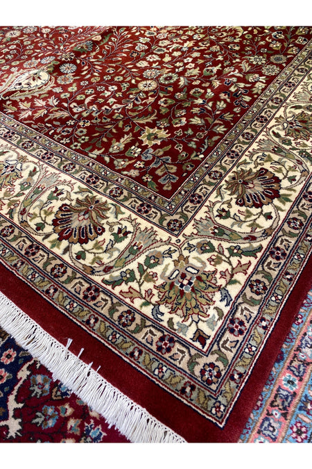 RD RAMAZAN DAG Hand Rug Art Hand-Woven Indian Hereke Rug Cotton Fringe with New Zealand Wool Woven Size 3x2 - MALLTURK