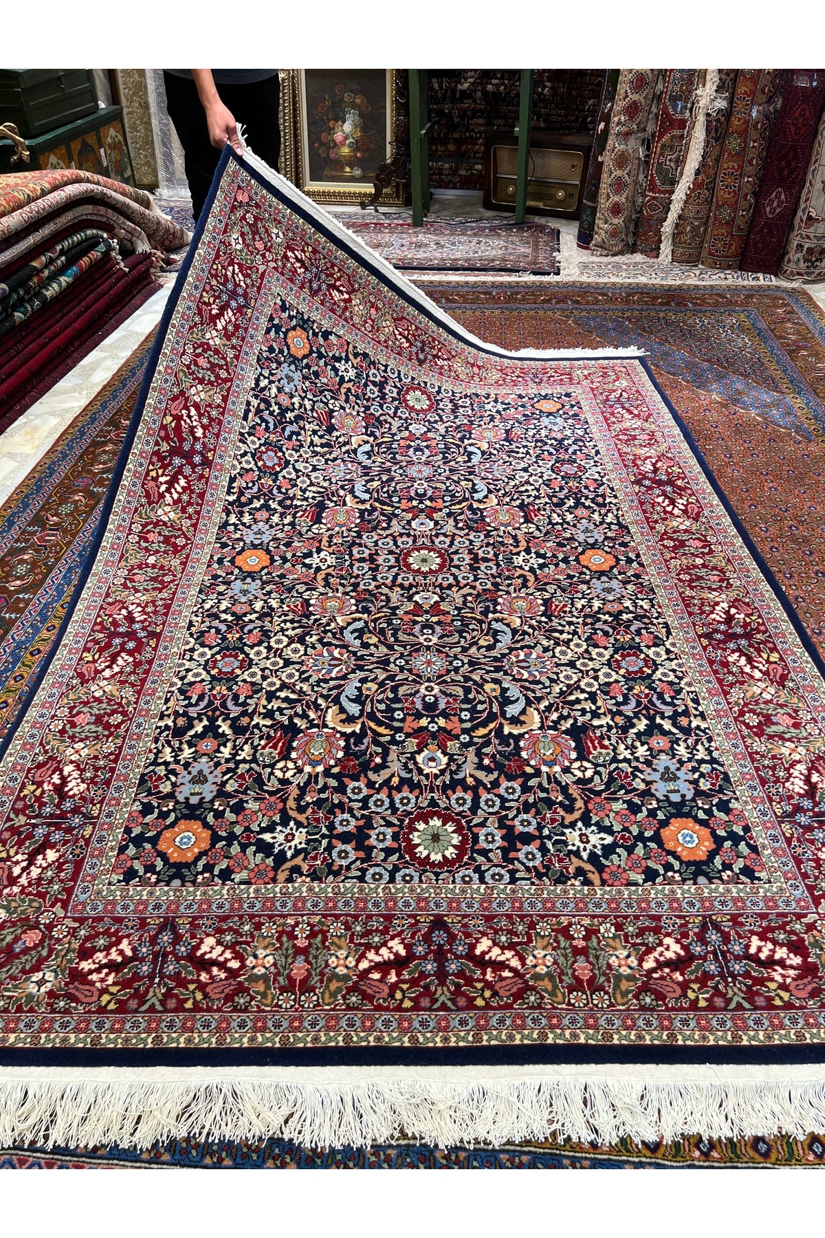 RD RAMAZAN DAG Hand Rug Art Hand-Woven Sumerbank Hereke Rug Signed Lalezar Design.Size 220x150. - MALLTURK