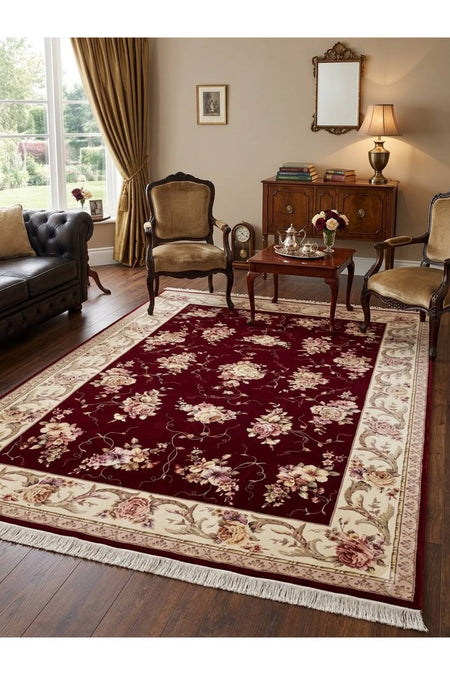 RD RAMAZAN DAG Hand Rug Art Hand-Woven Feshane Rug Cotton Fringe with Wool Weave Premium Quality Size 305x205 - MALLTURK
