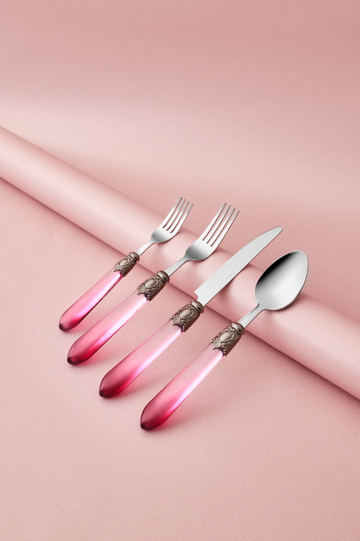 Emsan celina 24 Piece 6 Place Setting Flatware Set bordo - MALLTURK