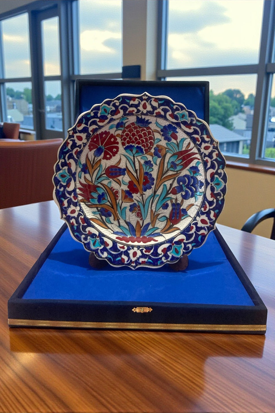 STORESZA Velvet Gift Box 30Cm Special Sable Craftsmanship Handmade Kutahya Tile Tile Plate - MALLTURK