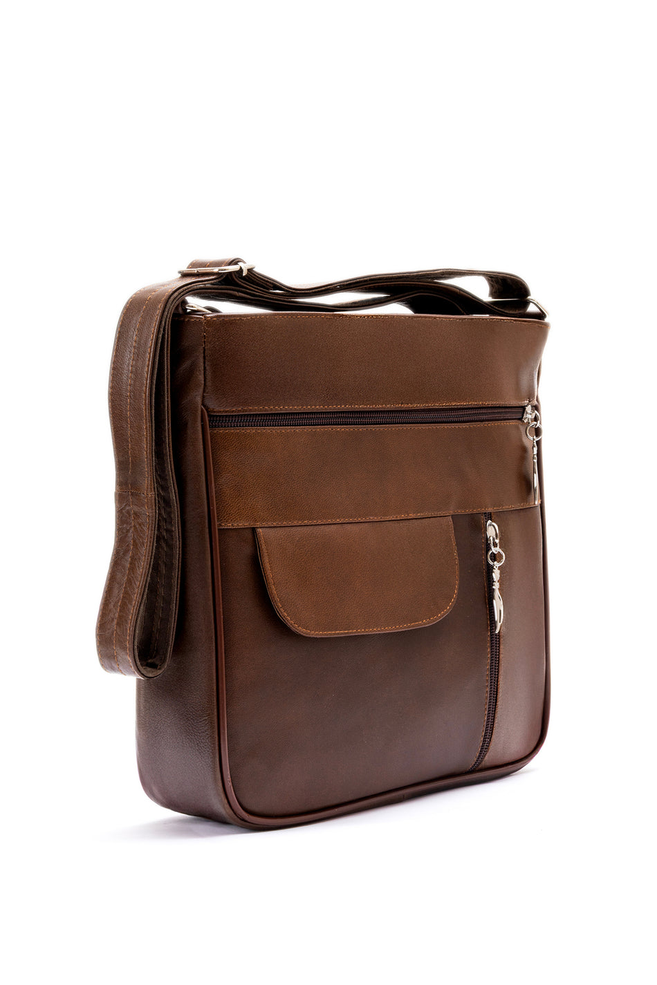 Fubileather Genuine Leather Everyday Multi-Compartment Shoulder Bag