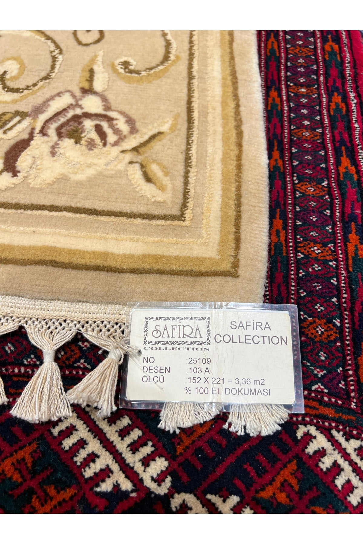 RD RAMAZAN DAG Hand Rug Art Hand-Woven Wool Blend Usak Rug Special Weave Size 221x152