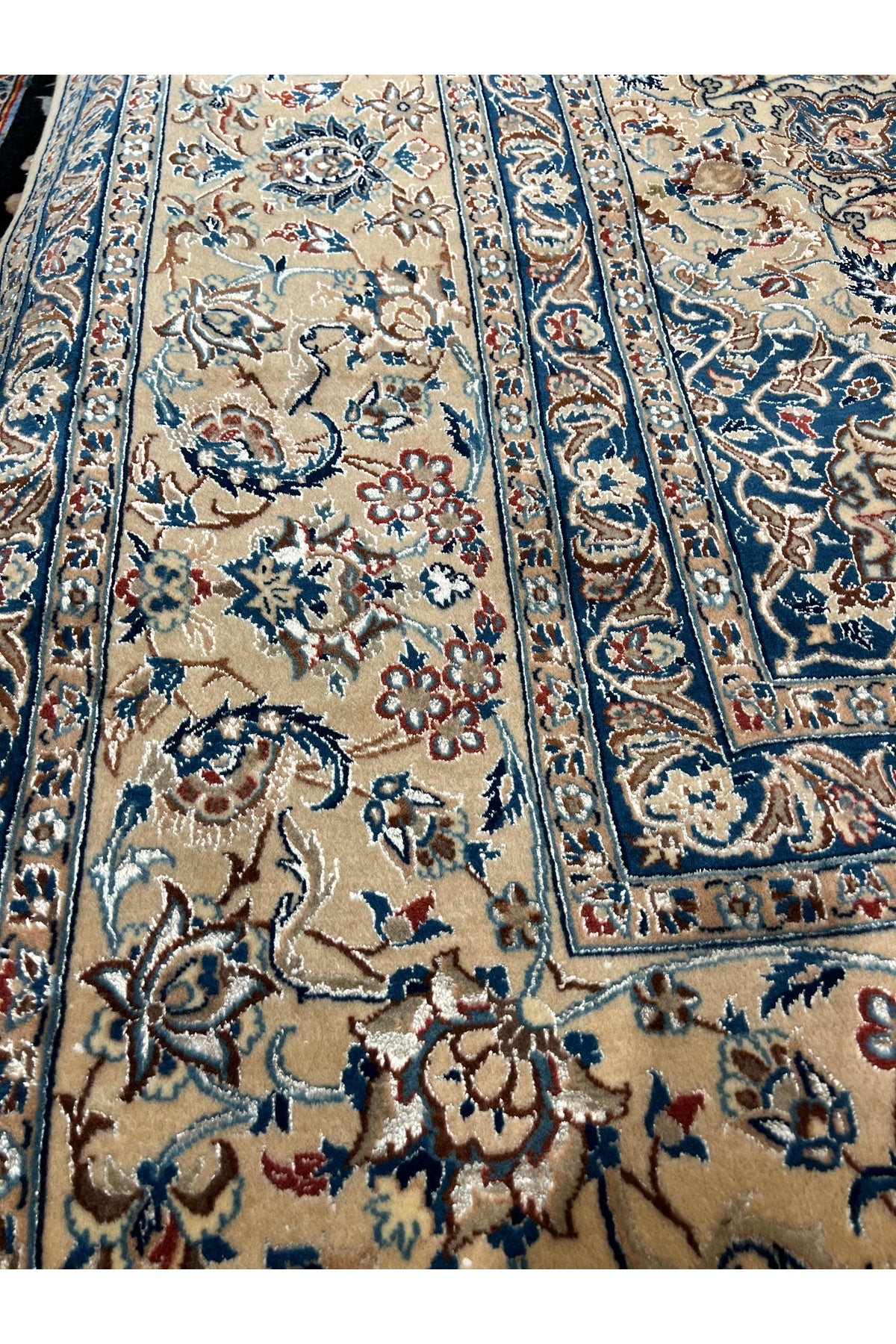 RD RAMAZAN DAG Hand Rug Art Hand-Woven Wool Blend Iranian Nain Rug Quality Magnificent Size 370x260 - MALLTURK