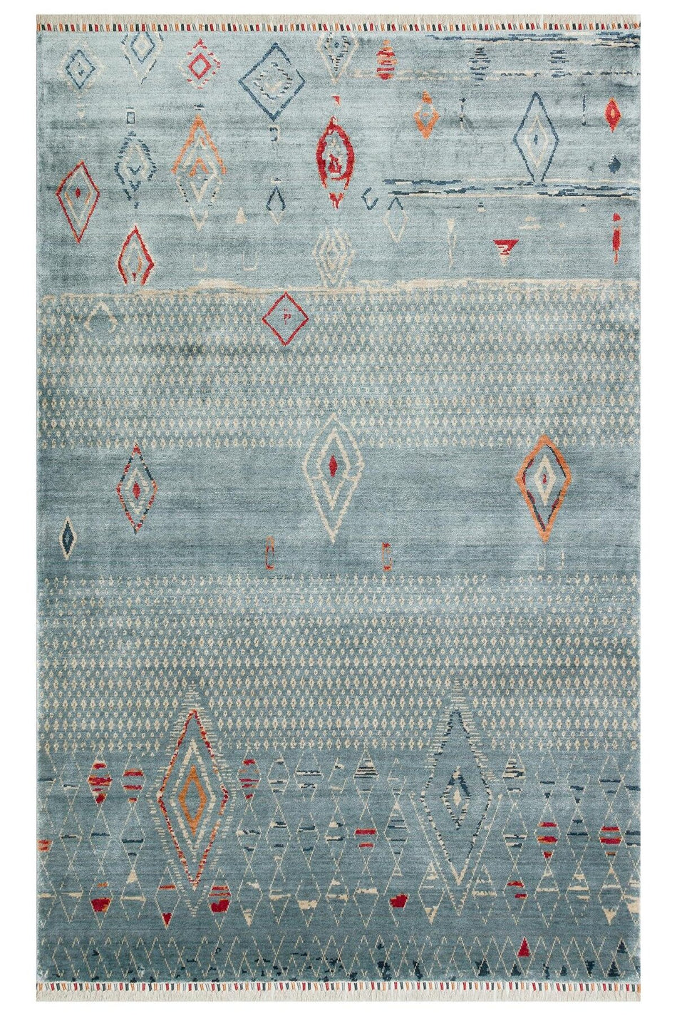 MEVA Hali EKO Hali ZR 15 AQUA MULTY Authentic Pattern, Non-Shedding, Handmade, Special Loom Modern Usak Carpet - MALLTURK