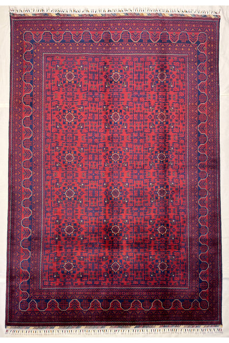 Afghan Rug Hand-Woven 6 Meter 100% Wool Natural Dye Handicraft ile Harika Yildiz Design