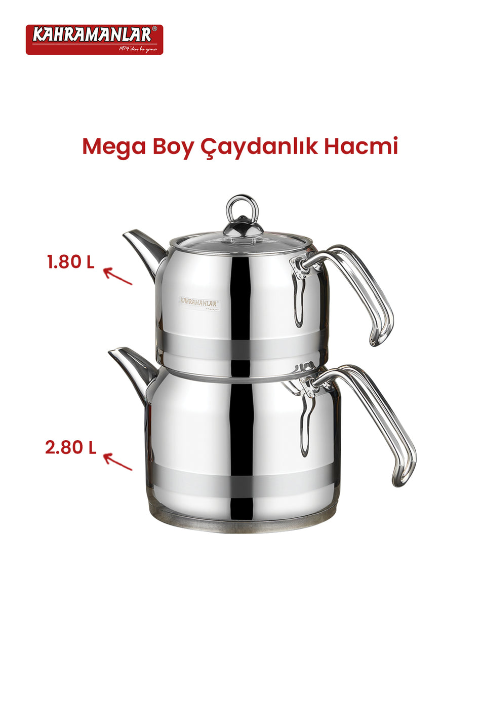 Kahramanlar Milano Mega Size Platinum Teapot Set