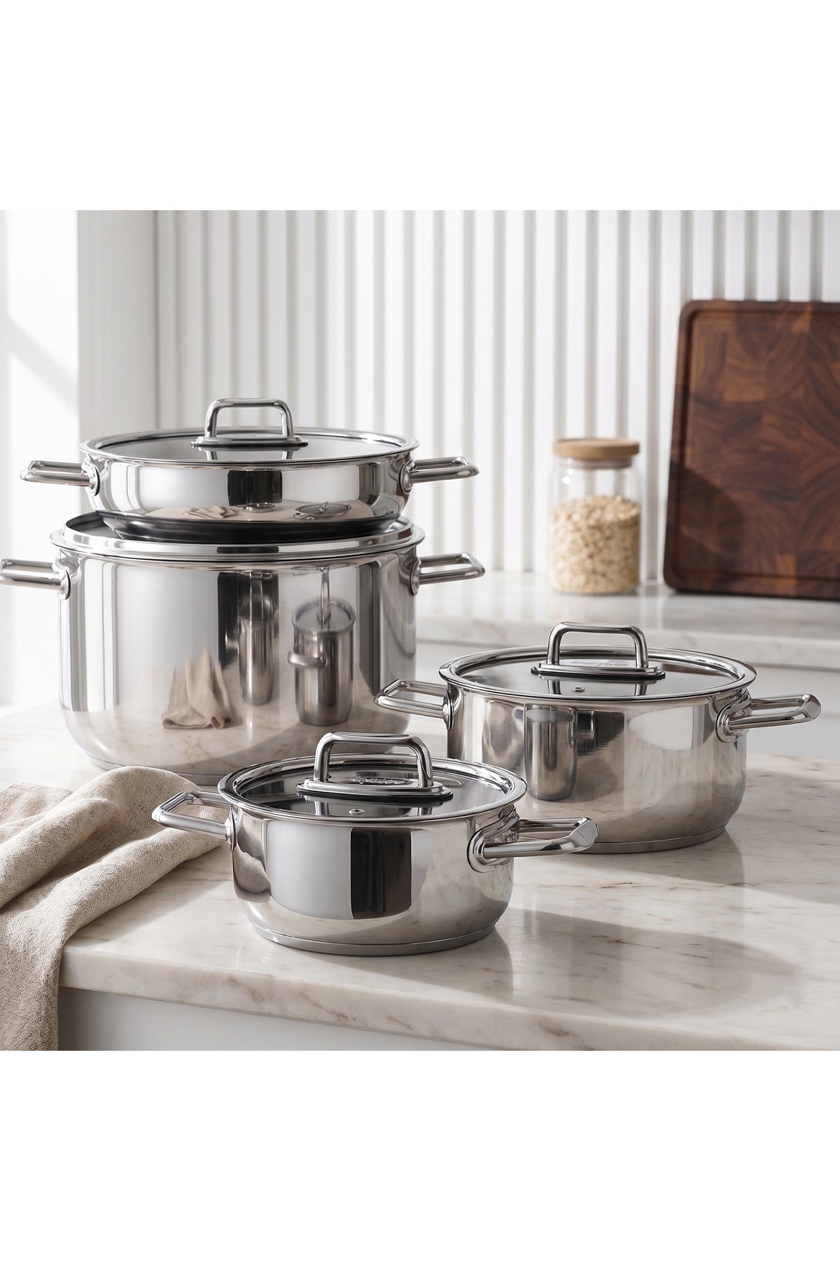 Aryildiz Colombus Handle Glass Lid Stock Pot