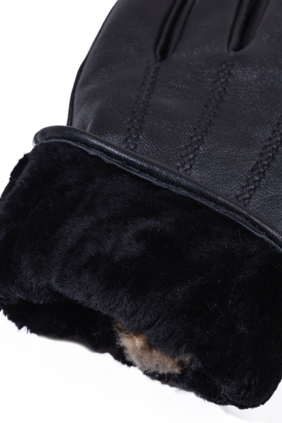 Fubileather Genuine Lambskin Fur-Lined Gloves