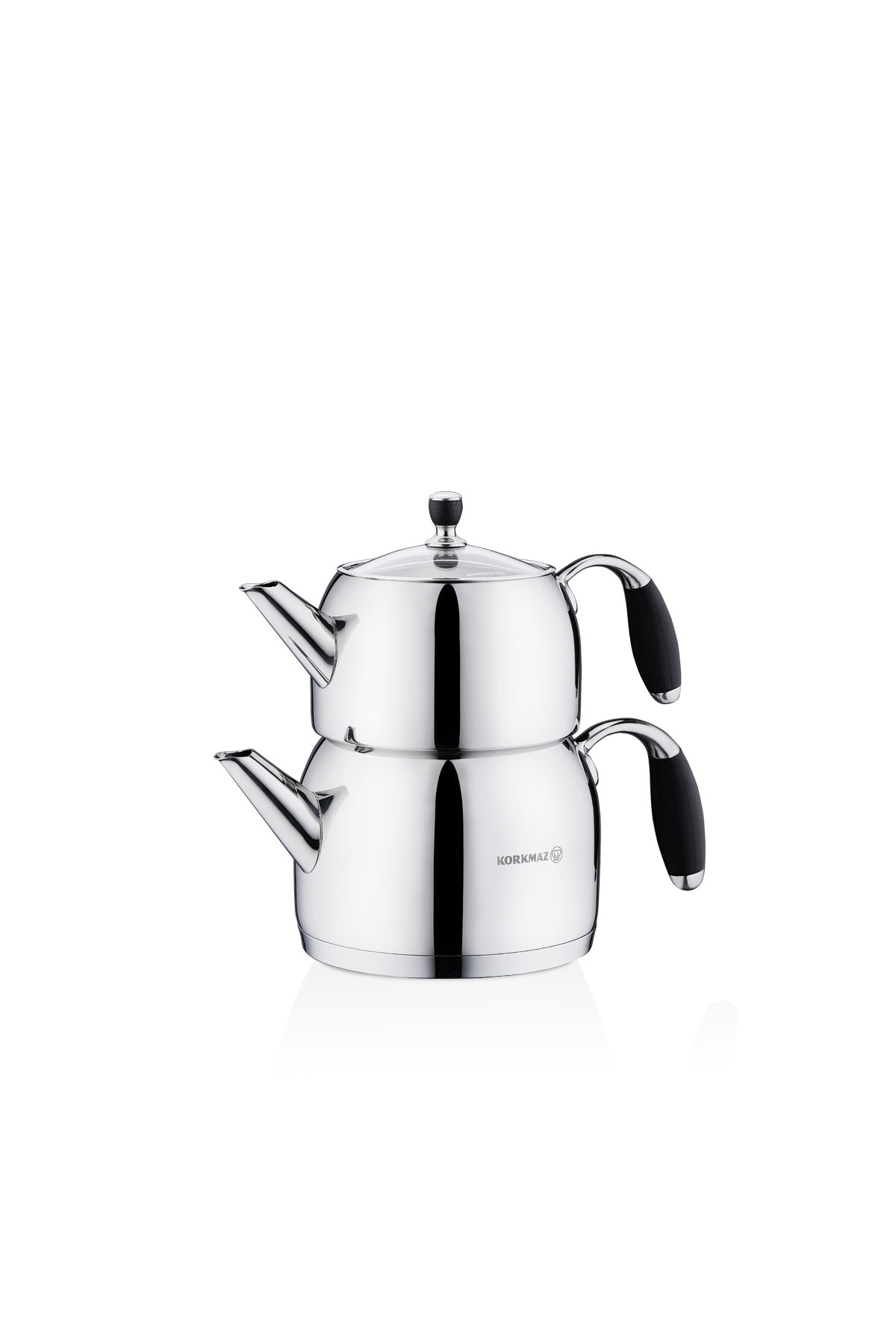 KORKMAZ Flora Black Maxi Teapot Set - MALLTURK