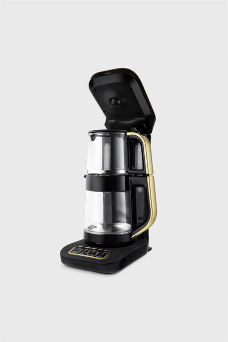 Karaca Tea Lover Robotea Pro 4 in 1 Talking Glass Tea Maker Mineral Gold - MALLTURK