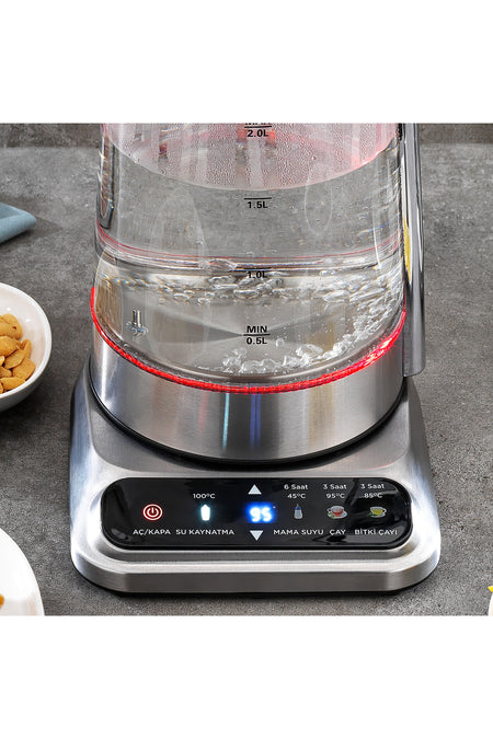 Schafer TeaNest Digital Glass Tea Maker - Stainless Steel - MALLTURK