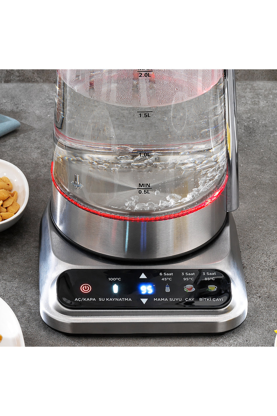 Schafer TeaNest Digital Glass Tea Maker - Stainless Steel - MALLTURK