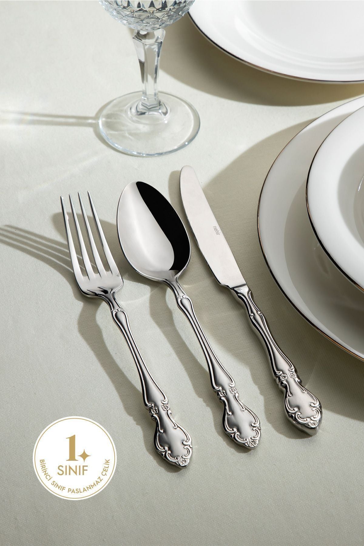 Nehir adriana Satin 89 Piece Boxed Flatware Set - MALLTURK