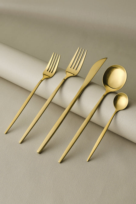 Karaca orion matte gold 30 Piece 6 kisiik Flatware Set - MALLTURK