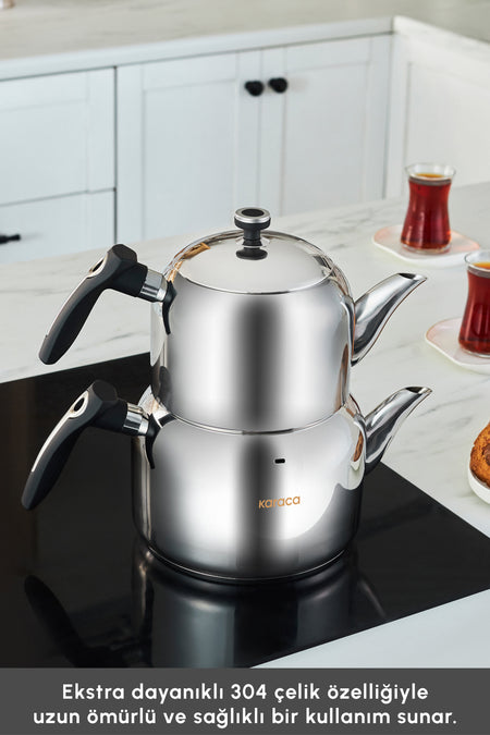Karaca Asiye Maxi Teapot Set, Black - MALLTURK