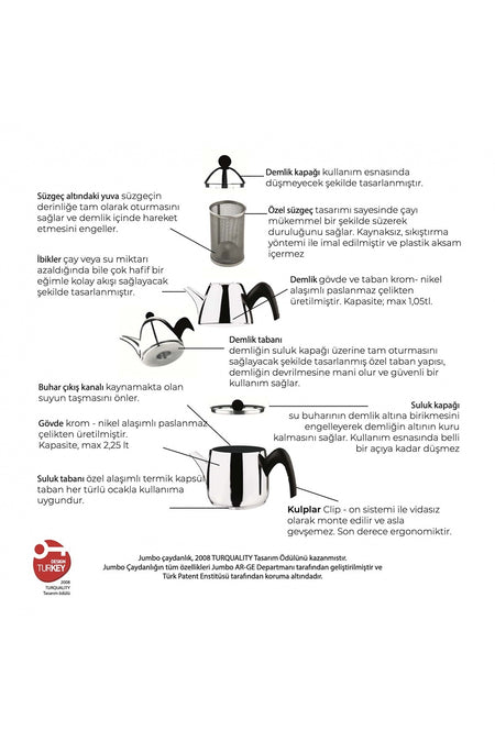 Jumbo 6500 Black induction Base Kettle - MALLTURK